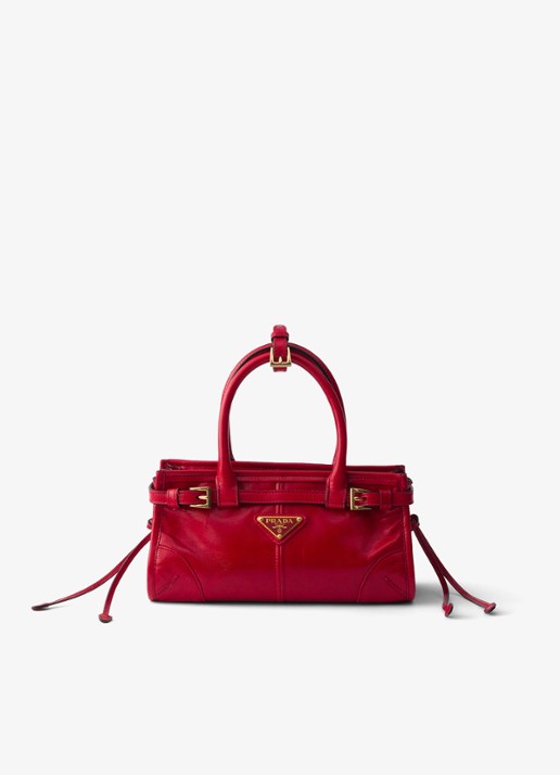 Prada Bonnie Mini handtas van kalfsleer - voorkant rood