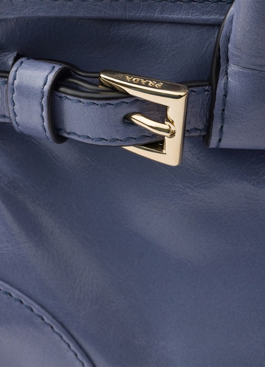 Prada Bonnie Mini handtas van kalfsleer - detail 3 staalblauw