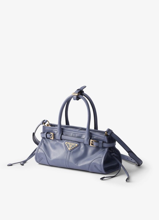 Prada Bonnie Mini handtas van kalfsleer - voorkant 6 staalblauw