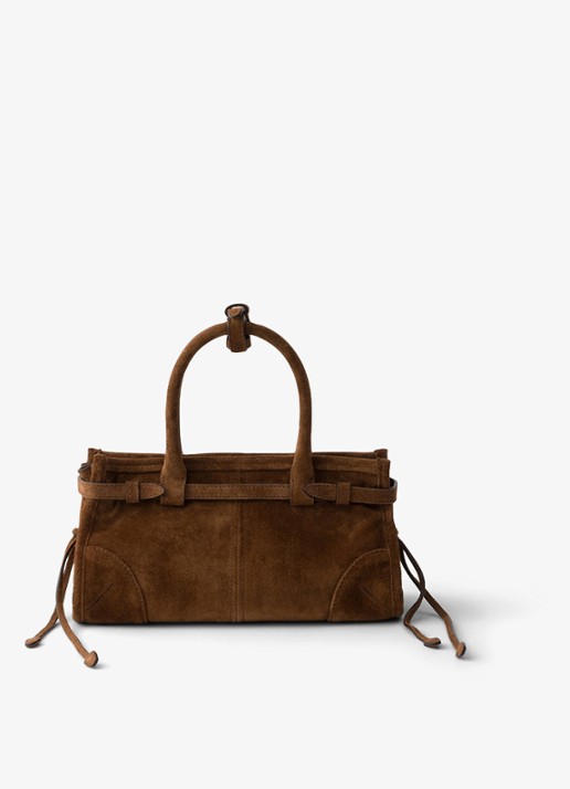 Prada Bonnie Mini handtas van kalfssuède - achterkant 6 bruin