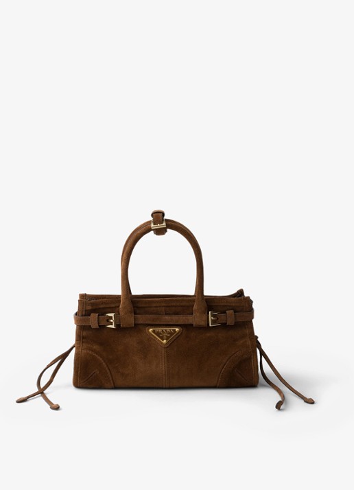 Prada Bonnie Mini handtas van kalfssuède - voorkant 4 bruin