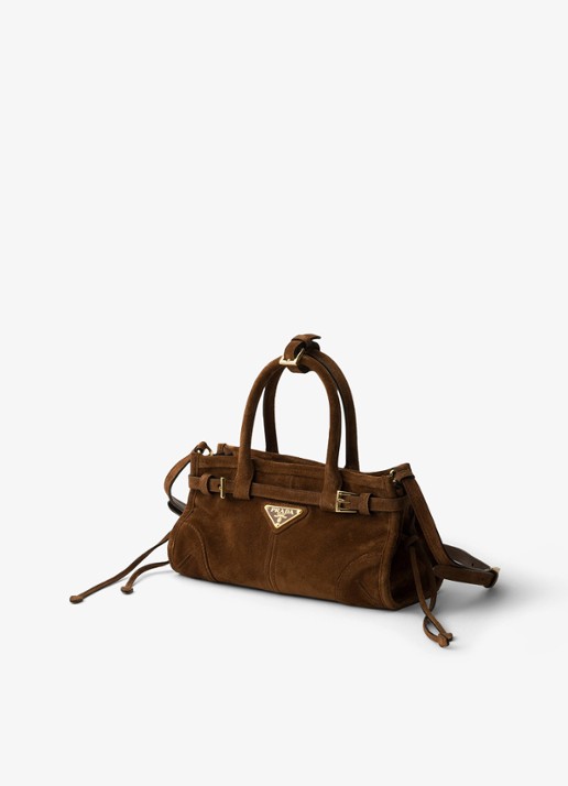 Prada Bonnie Mini handtas van kalfssuède - voorkant 5 bruin