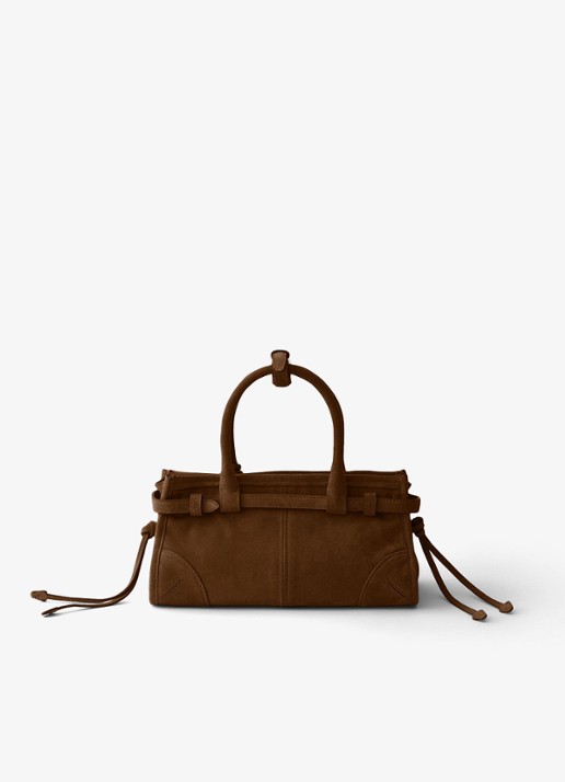 Prada Bonnie Mini handtas van kalfssuède - achterkant naturel