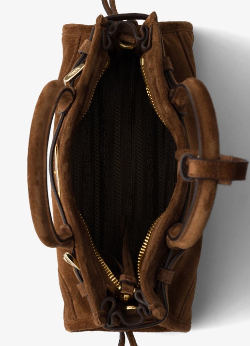 Prada Bonnie Mini handtas van kalfssuède - detail 3 naturel