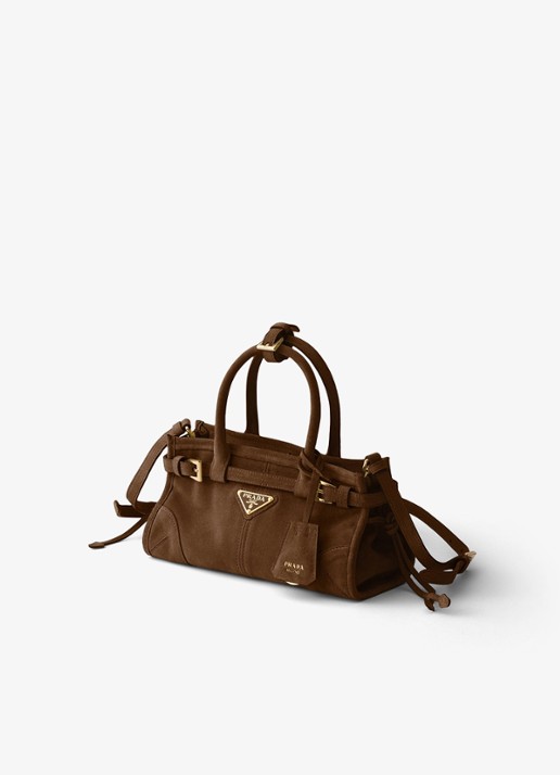 Prada Bonnie Mini handtas van kalfssuède - voorkant 6 naturel