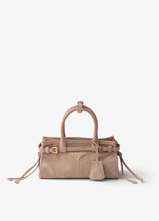 Prada Bonnie Mini handtas van kalfssuède - voorkant 5 beige