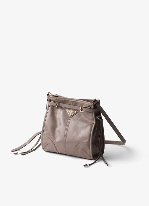 Prada Bonnie Mini schoudertas van kalfsleer - voorkant 2 taupe
