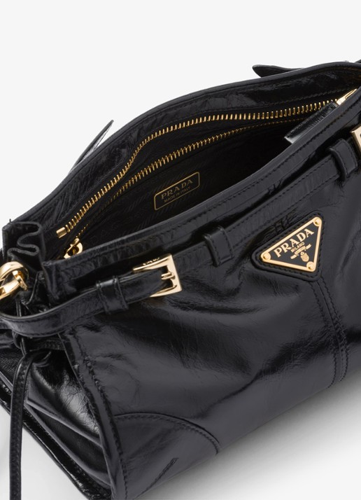 Prada Bonnie Small schoudertas van leer met afneembare schouderriem - detail 2 zwart