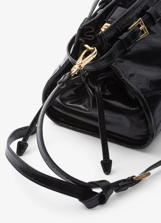 Prada Bonnie Small schoudertas van leer met afneembare schouderriem - detail 3 zwart