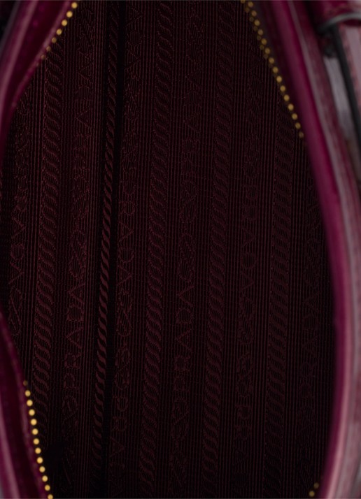 Prada Bonnie Small schoudertas van leer met afneembare schouderriem - detail 3 bordeauxrood