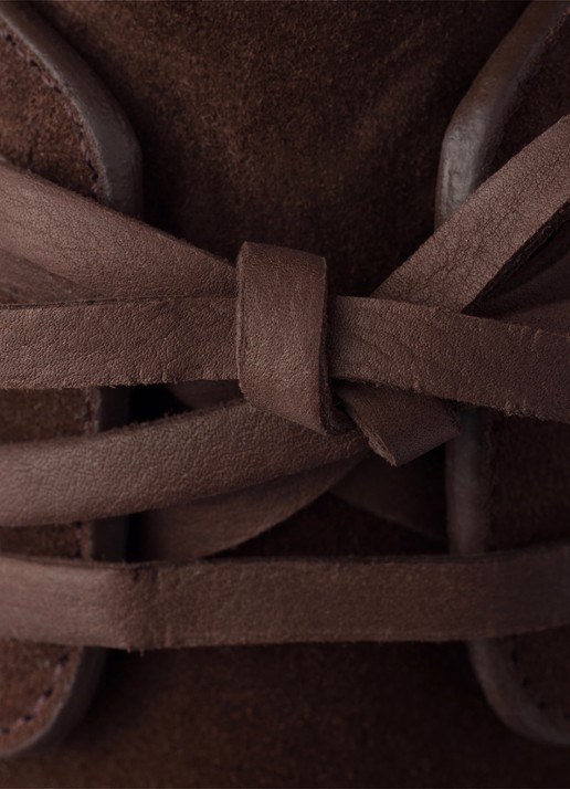 Prada Bootschoen van suède - detail 5 donkerbruin