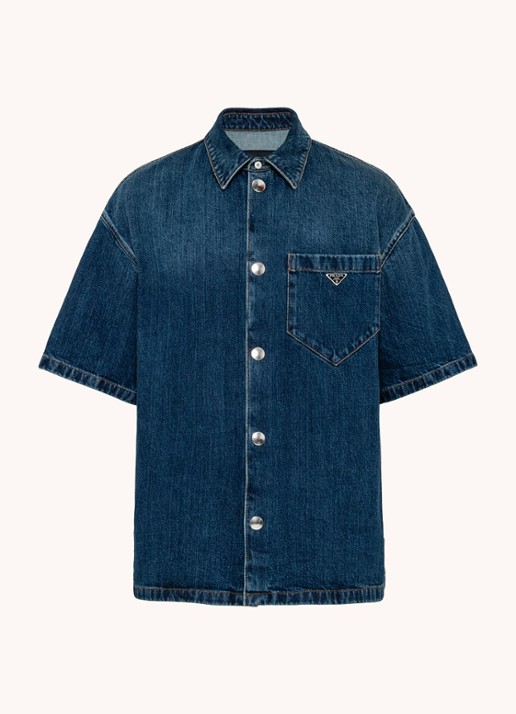 Prada Boxy fit overhemd van denim - voorkant indigo