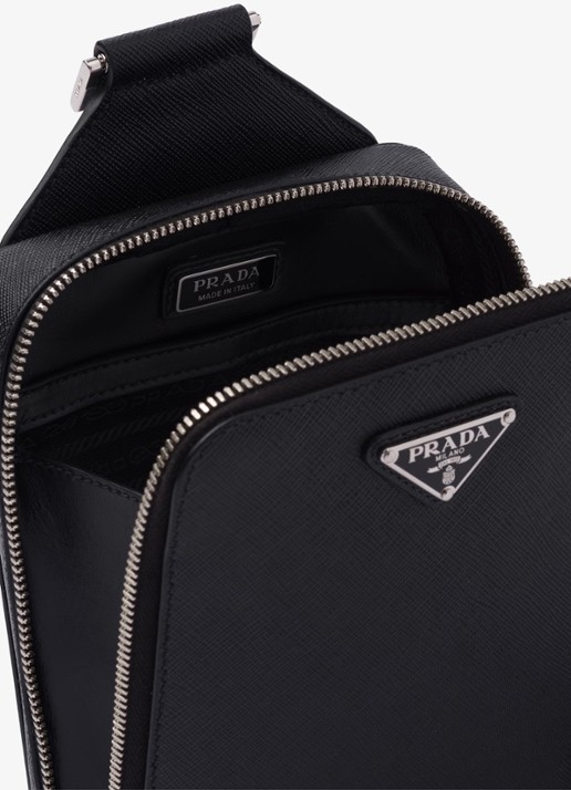 Prada Brique schoudertas van kalfsleer - detail 3 zwart