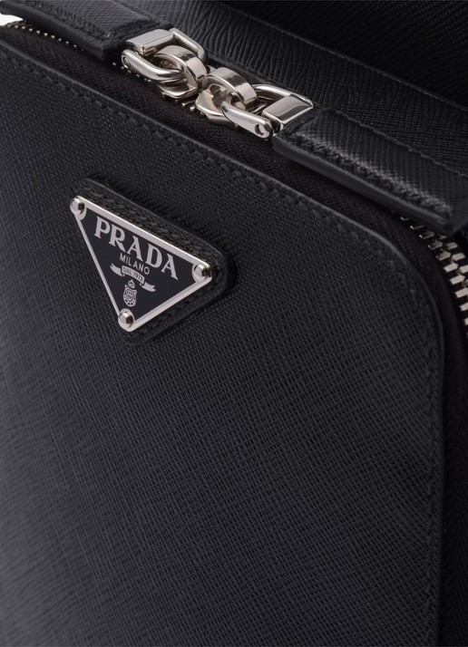 Prada Brique schoudertas van kalfsleer - detail 4 zwart