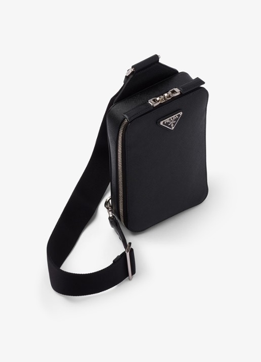 Prada Brique schoudertas van kalfsleer - voorkant 2 zwart