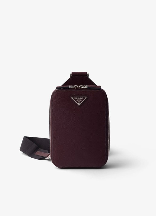 Prada Brique schoudertas van kalfsleer