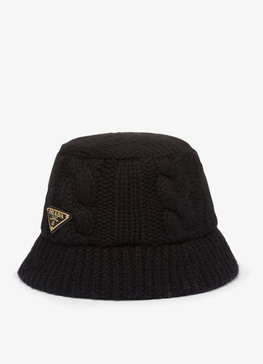 Prada Bucket hoed van wol met logo
