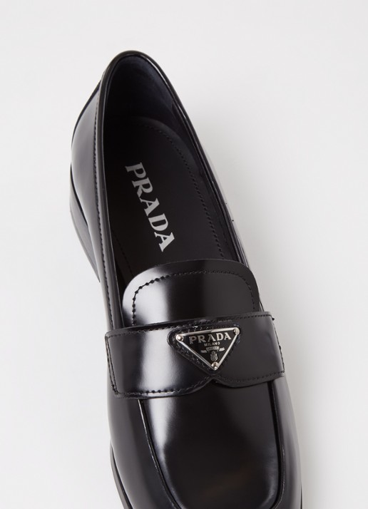 Prada Calzature Donna loafer van leer - detail 6 zwart