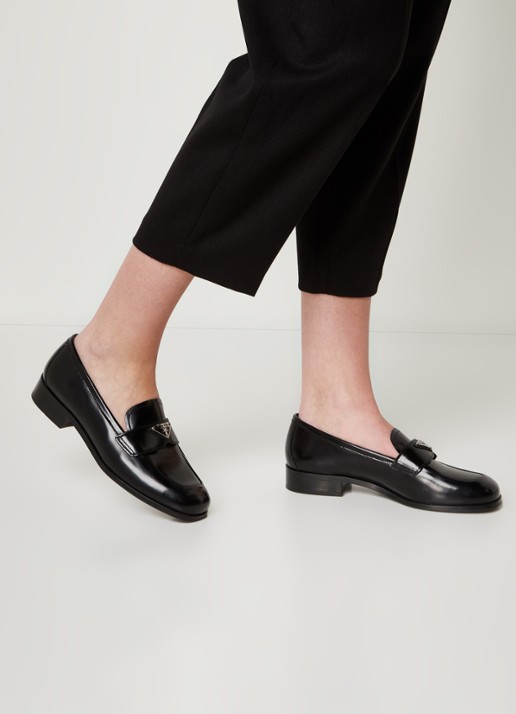 Prada Calzature Donna loafer van leer - voorkant 2 zwart