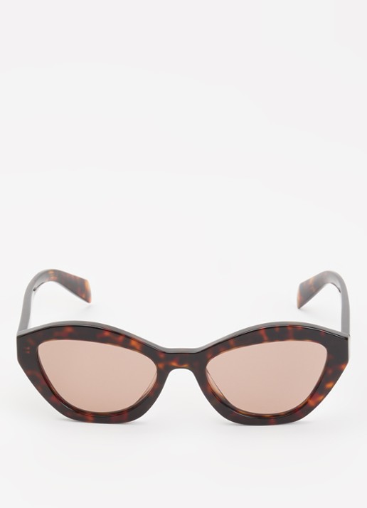 Prada Cat Eye zonnebril PRA02S - detail 2 donkerbruin