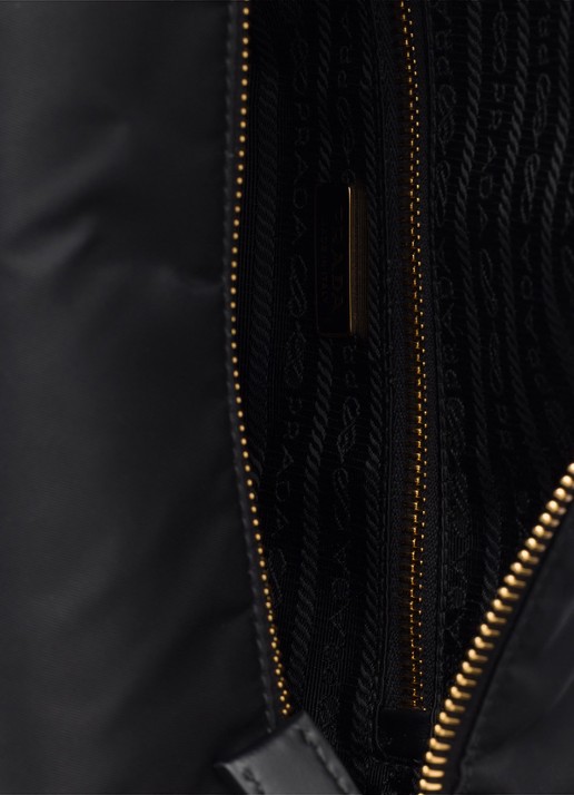 Prada Chérie Re-Nylon Mini handtas met leren details - detail 5 black