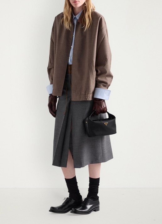 Prada Chérie Re-Nylon Mini handtas met leren details - voorkant 2 black