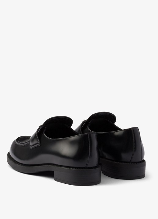 Prada Chocolate loafer van leer met logo  - detail 7 zwart