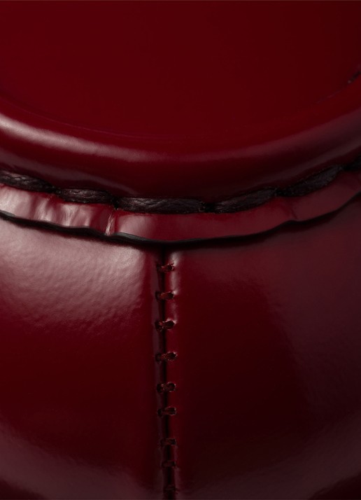 Prada Chocolate loafer van leer met logo  - detail 7 rood