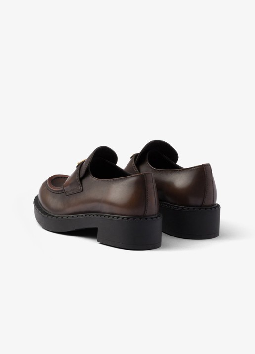 Prada Chocolate loafer van leer - detail 2 donkerbruin