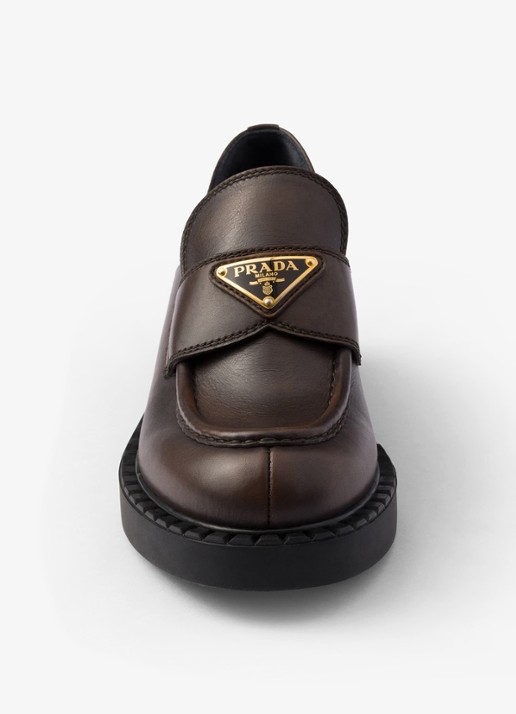 Prada Chocolate loafer van leer - detail 3 donkerbruin