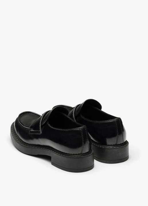 Prada Chocolate loafer van leer - achterkant 3 zwart