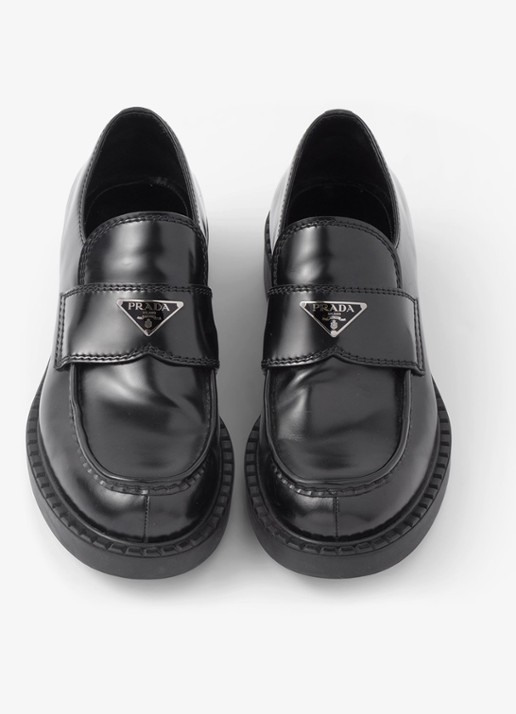Prada Chocolate loafer van leer - detail 6 zwart