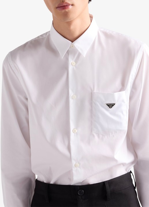 Prada Classic fit overhemd met borstzak en logo