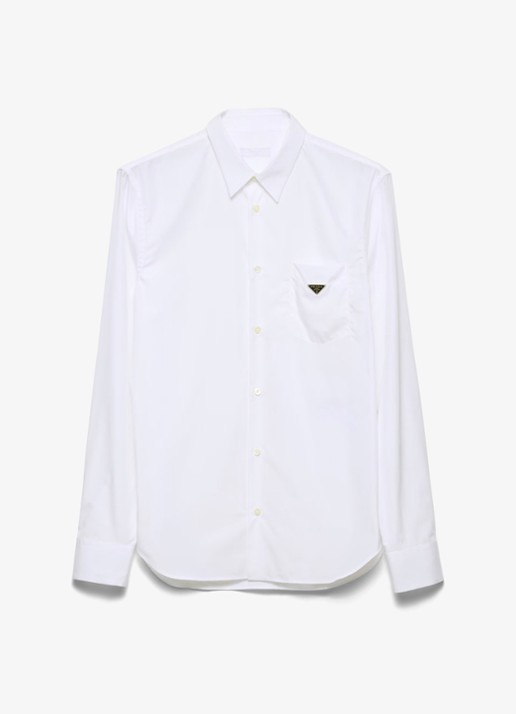 Prada Classic fit overhemd met borstzak en logo - voorkant 5 wit