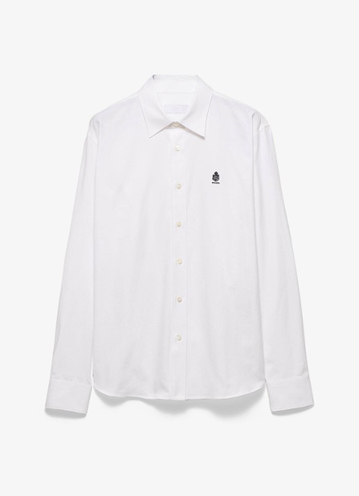 Prada Classic fit overhemd met logoborduring - voorkant wit