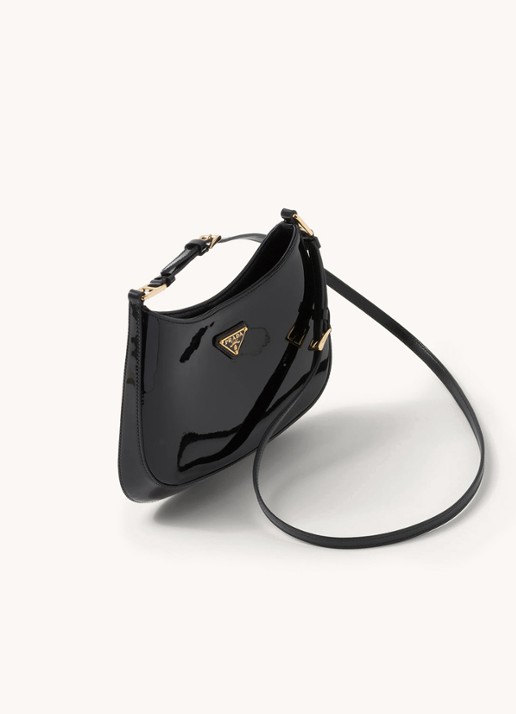 Prada Cleo schoudertas van lakleer - achterkant zwart