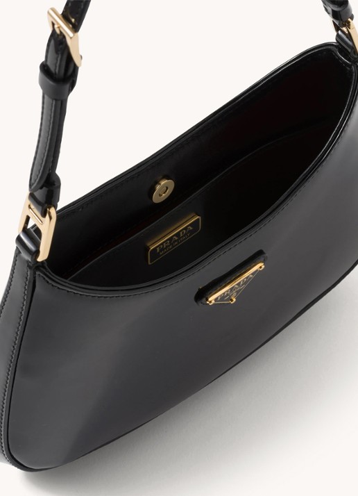 Prada Cleo schoudertas van lakleer - detail 5 zwart