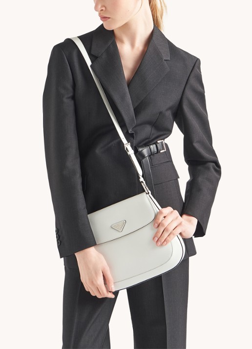 Prada Cleo schoudertas van leer - detail 4 wit