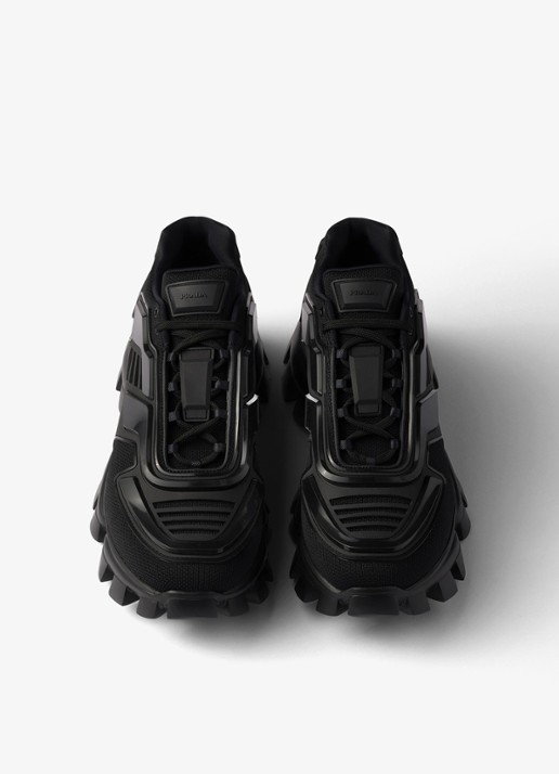Prada Cloudbust Thunder sneaker met gebreid bovenwerk - detail zwart