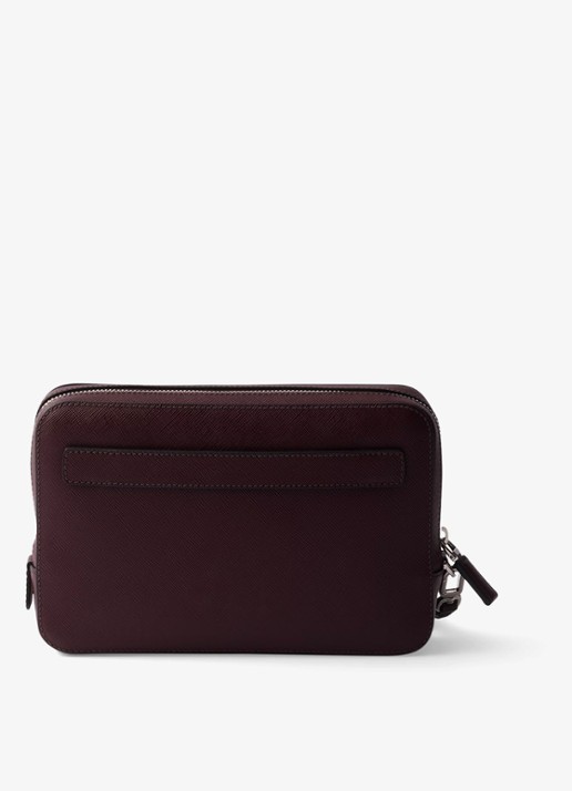 Prada Clutch van kalfsleer - achterkant bordeauxrood