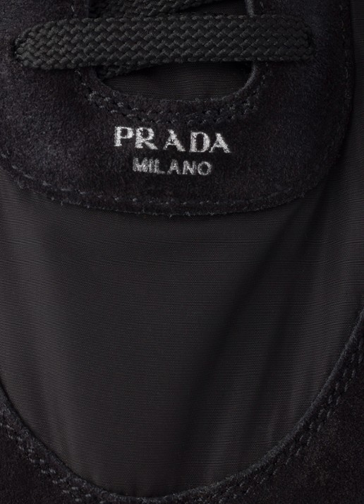 Prada Collapse Re-Nylon sneaker met suède details - detail 5 zwart