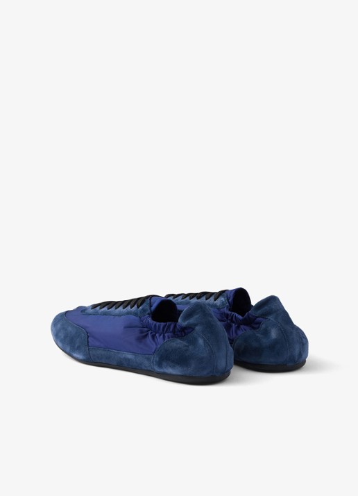 Prada Collapse Re-Nylon sneaker met suède details - achterkant 4 donkerblauw