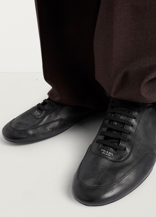 Prada Collapse sneaker van kalfsleer - detail 3 zwart