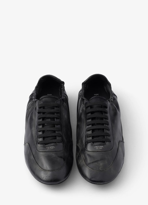 Prada Collapse sneaker van kalfsleer - detail 4 zwart