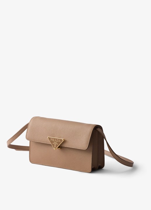 Prada Crossbodytas van kalfsleer - voorkant 2 lichtbruin