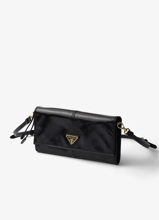 Prada Crossbodytas van kalfsleer - voorkant 6 zwart