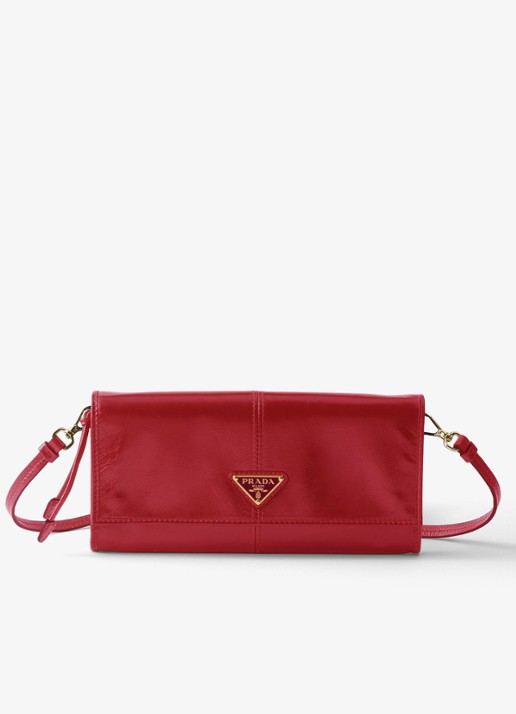 Prada Crossbodytas van kalfsleer - voorkant rood