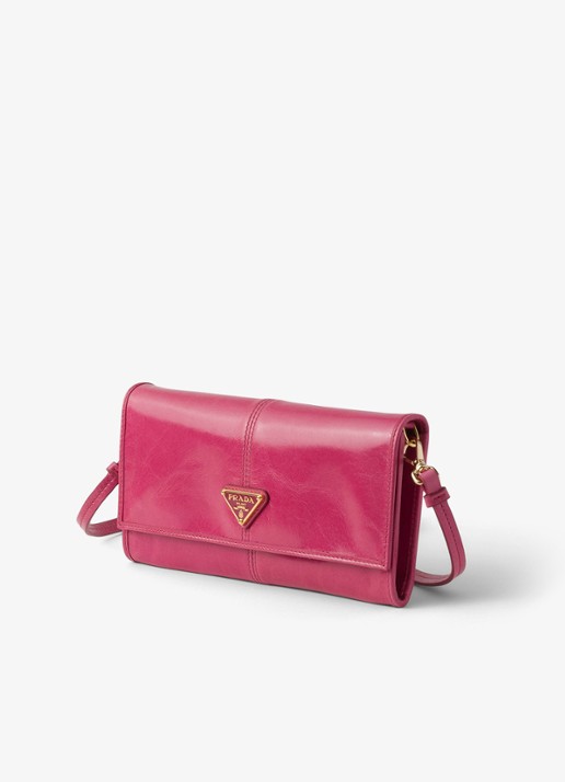 Prada Crossbodytas van kalfsleer - voorkant 2 roze
