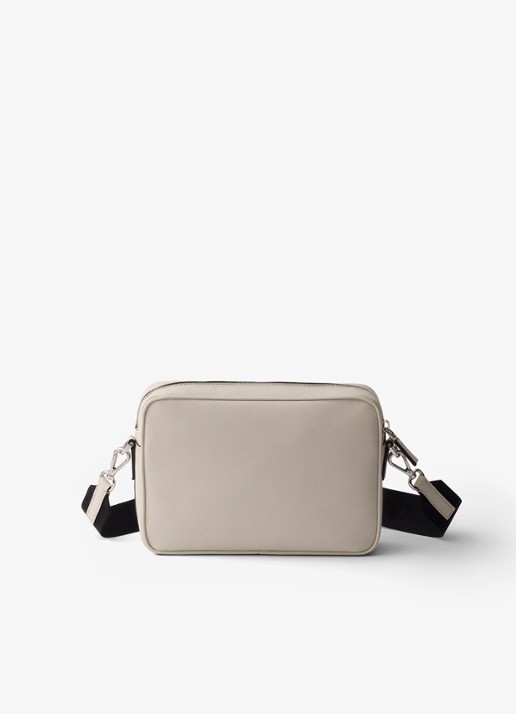 Prada Crossbodytas van kalfsleer - achterkant gebroken wit