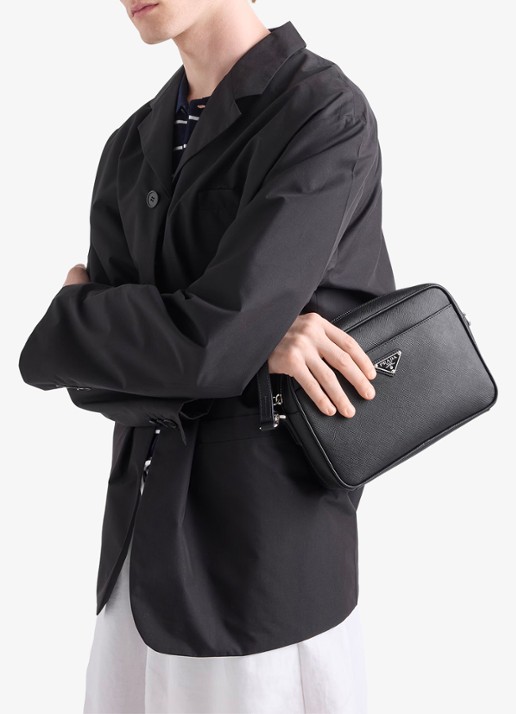 Prada Crossbodytas van kalfsleer - detail 5 black